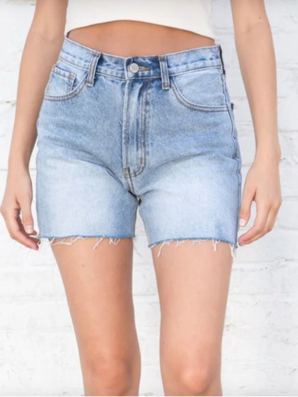 Brandy Melville High-Rise Light Wash Molly Denim Women’s Shorts